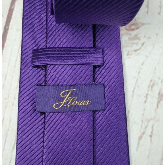Rare Designer J Louis Embroidered Handmade %100 Silk Purple Tie - Picture 6 of 11